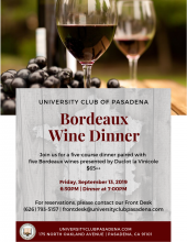 University Club Wine Dinner