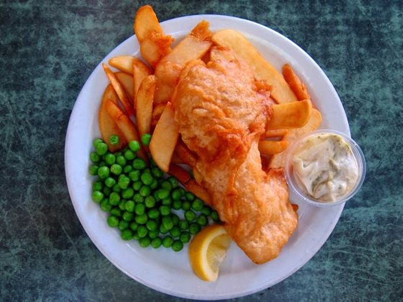 Lucky Baldwin fish and chips