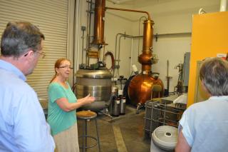 Karen Stark tours visitors