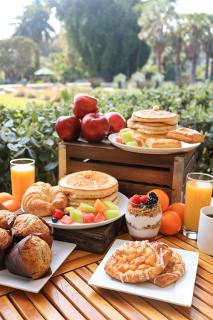 Pancakes on the patio at the Langham